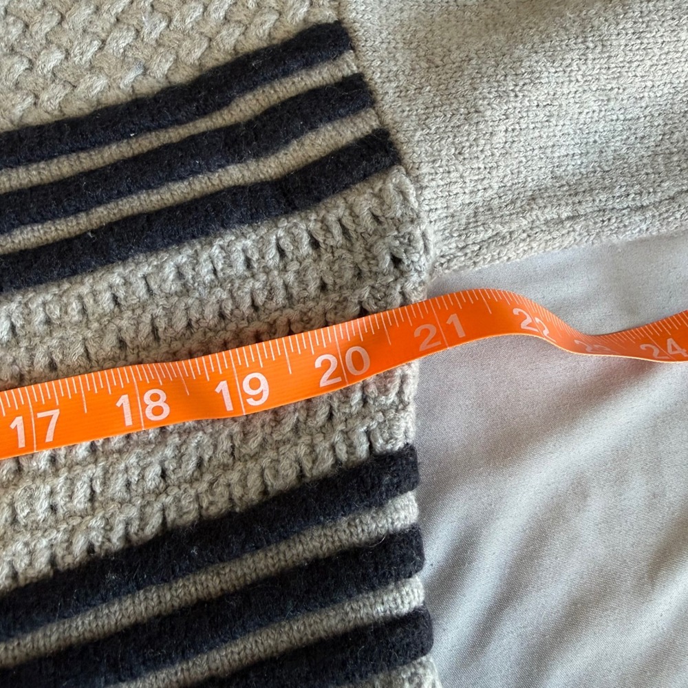 FRAME Gris Navy Blue Striped Wool Cashmere Crew Neck Sweater LWSW0135 Womens M - Picture 4 of 8